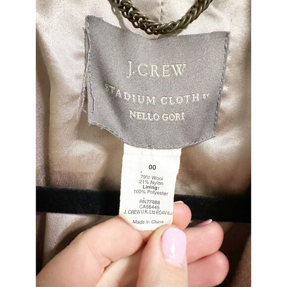 J.Crew Stadium Cloth Nello Gori Cocoon Coat Full Zip Lined Wool Blend Size 00‎ - Picture 6 of 6